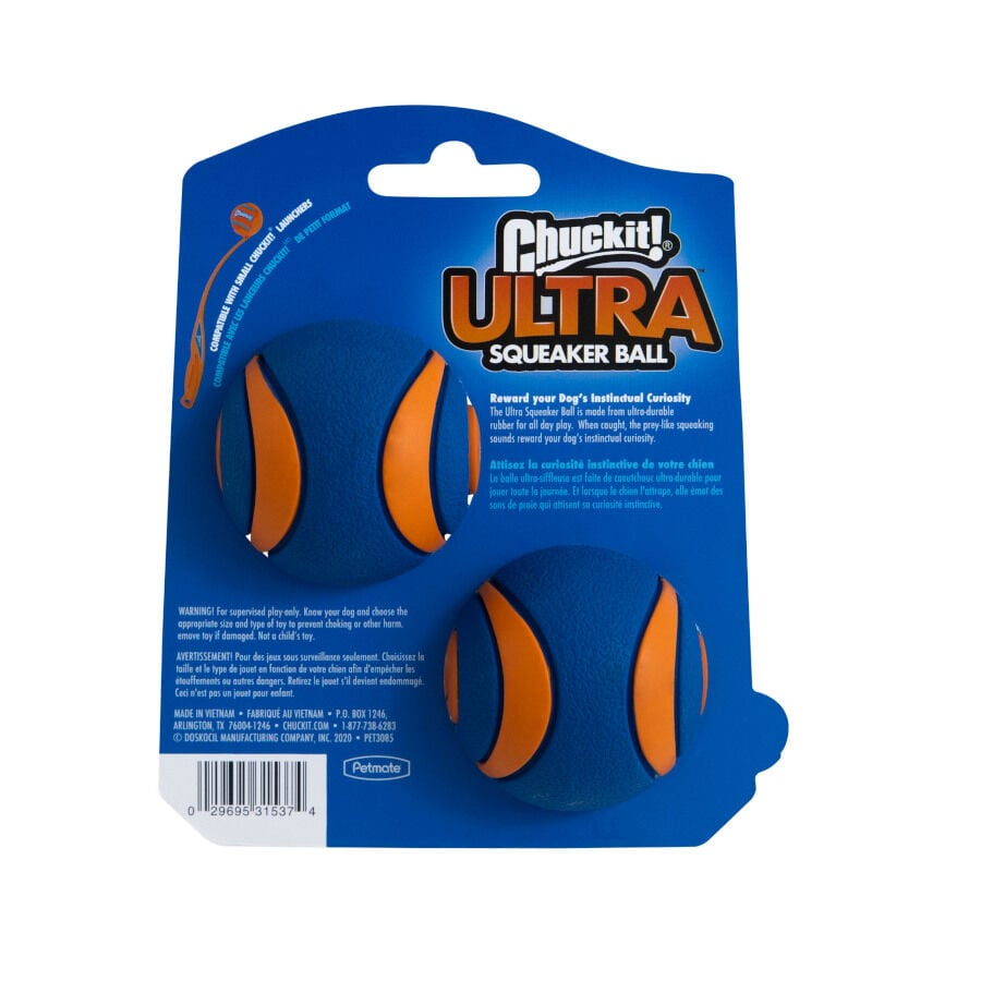 Chuckit! Ultra Squeaker Pelota con Sonido y Rebote para perros &ndash; Pack 2, , large Imagen numero 5